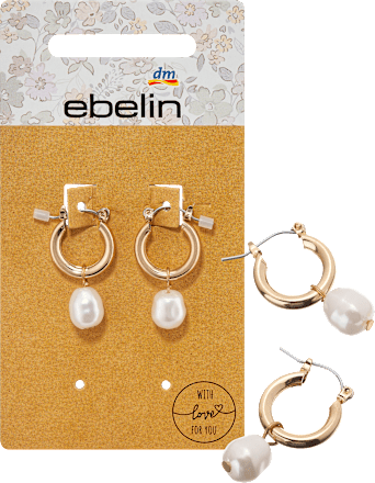 Creolen mit Perle, Gold-Optik ebelin