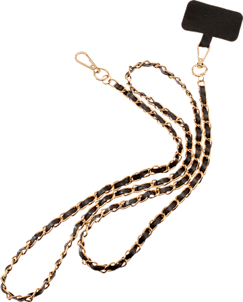 Handykette schwarz-goldfarben ebelin