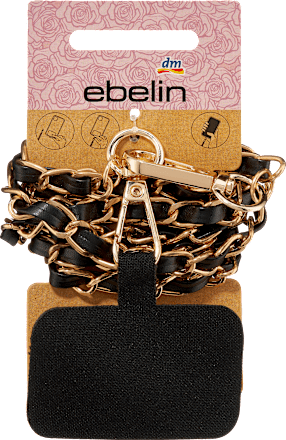 Handykette schwarz-goldfarben ebelin