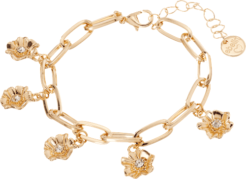 Armband mit Blumen-Anhänger, Gold-Optik ebelin