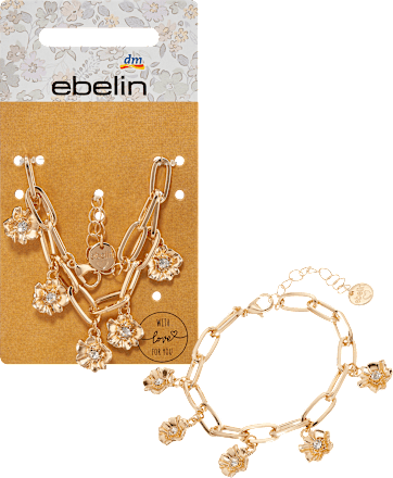 Armband mit Blumen-Anhänger, Gold-Optik ebelin