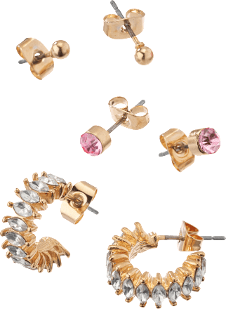 Ohrstecker Strass, Gold-Optik ebelin