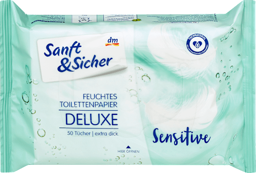 Влажна тоалетна хартия Deluxe Sensitive Sanft&Sicher