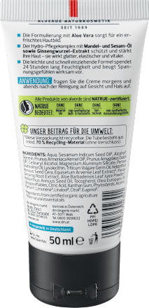 Gesichtscreme Hydro Nature Aloe Vera alverde MEN