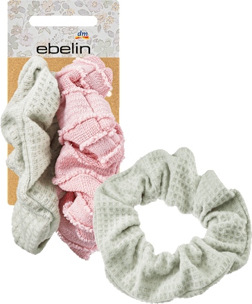 Scrunchies mit Struktur rosa, mint ebelin