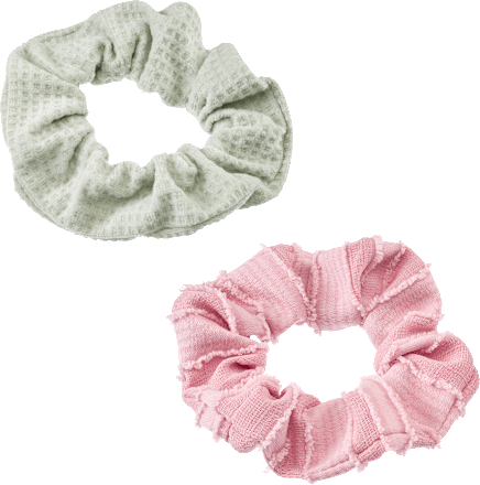 Scrunchies mit Struktur rosa, mint ebelin
