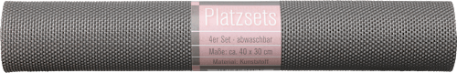Platzset Kunststoff, grau (4tlg)  keine Marke
