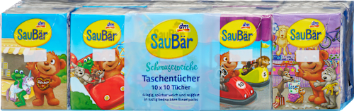 Kinder Taschentücher Pocket 4-lagig (10x10 St) SauBär