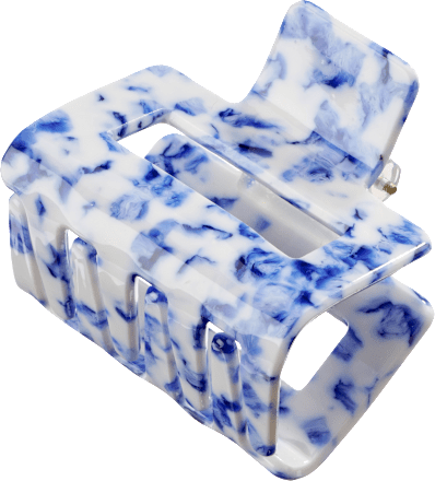 Haarklammer Keramik-Optik blau-weiß ebelin