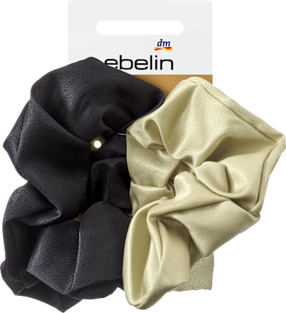 Scrunchies Satin-Optik schwarz, grün ebelin