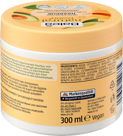 Haarmaske Natural Beauty reparierend Balea