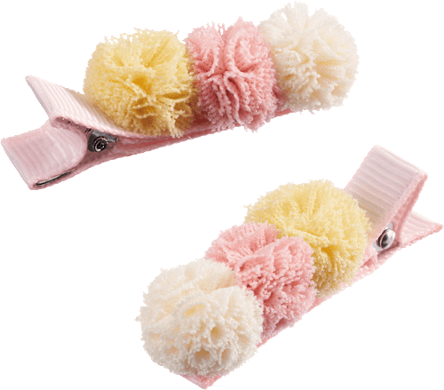 Haarclips Stoff Pompoms ebelin