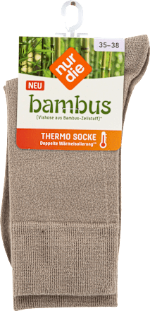 bambus Thermo Socken beige, Gr. 35 – 38 (1 Paar) nur die