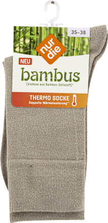 bambus Thermo Socken beige, Gr. 35 – 38 (1 Paar) nur die