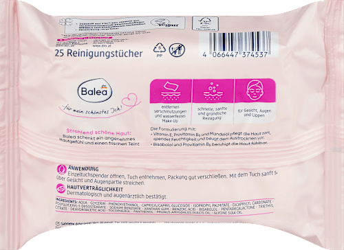 Abschminktücher Pflegend 3in1 Balea
