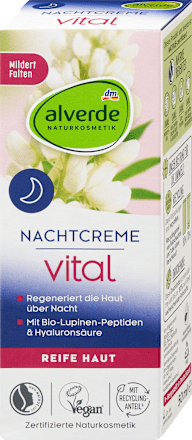 Crema notte Vital con peptidi di lupini bio alverde