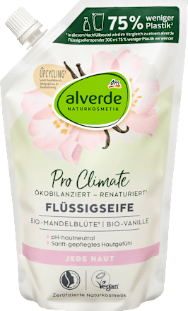 Tekoče milo za roke z bio mandljevimi cvetovi in bio vanilijo, polnilo alverde NATURKOSMETIK