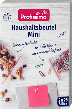 Znovu-uzatvárateľné vrecká do domácnosti mini Profissimo