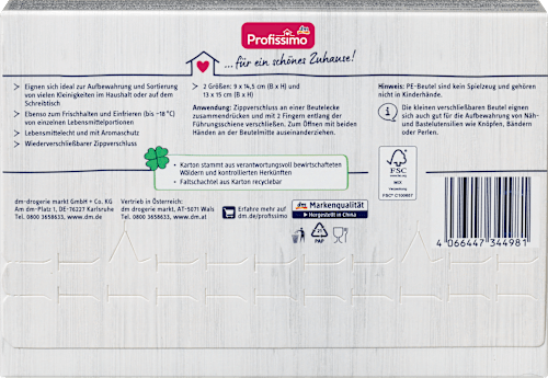Znovu-uzatvárateľné vrecká do domácnosti mini Profissimo