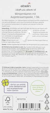 2in1 Wimpernkamm mit Augenbrauenspoolie Coastal Breeze ebelin