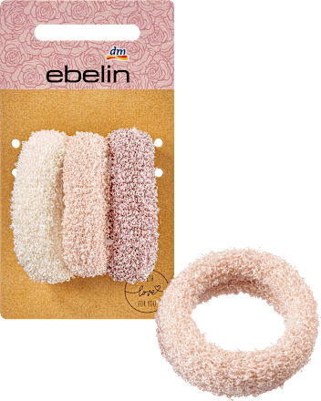 Haargummis weiß, rosé, lila ebelin