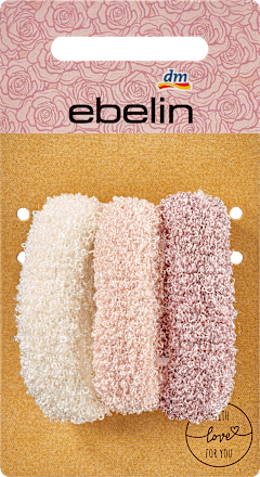 Haargummis weiß, rosé, lila ebelin