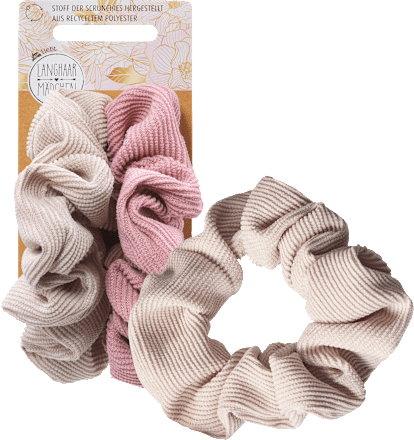 Scrunchie-Set Rosa Beige Langhaarmädchen