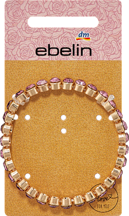 Armband elastisch mit lilafarbenen Strasssteinen ebelin