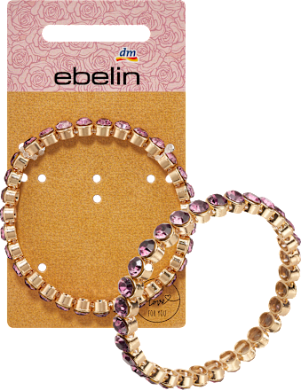 Armband elastisch mit lilafarbenen Strasssteinen ebelin