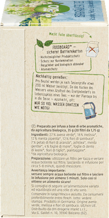 Kräutertee Bergkräuter mit Grünhafer, Melisse & Holunderblüte (20 Beutel) dmBio