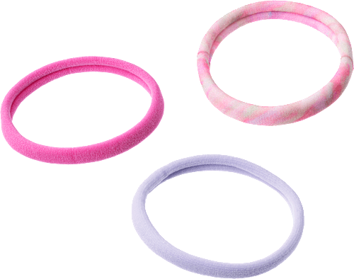 Haargummis lila, pink ebelin