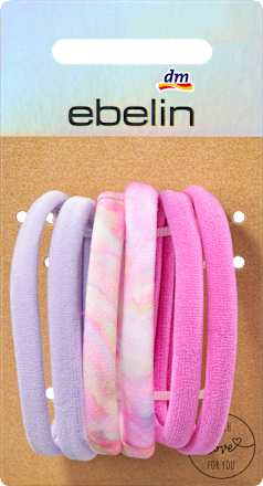 Haargummis lila, pink ebelin