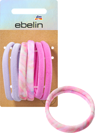 Haargummis lila, pink ebelin