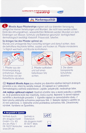 Vodoodolné náplasti - transparentné Mivolis