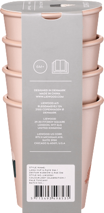 Becher aus recyceltem PET-Material "Celebration", pale/tuscany (9x8 cm) LIEWOOD