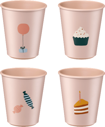 Becher aus recyceltem PET-Material "Celebration", pale/tuscany (9x8 cm) LIEWOOD