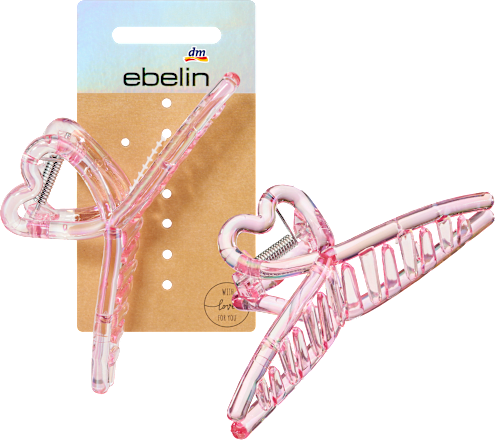 Haarklammer Herzform Holo-Optik rosa ebelin