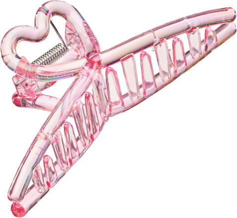 Haarklammer Herzform Holo-Optik rosa ebelin