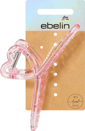 Haarklammer Herzform Holo-Optik rosa ebelin