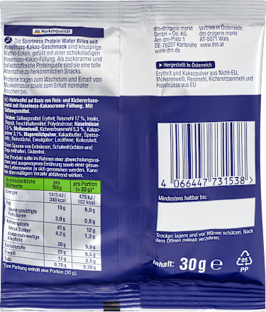 Protein Wafer Bites, Haselnuss-Kakao Geschmack Sportness