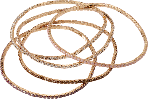 Armbänder elastisch Strass, Gold-Optik ebelin