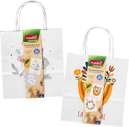 Geschenktaschen Eierkranz/EasterTime & Ei/HoppyEaster, midi, hoch, Recycling Profissimo