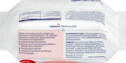 Fertőtlenítő kendő felületek és orvostechnikai eszközök tisztítására babylove