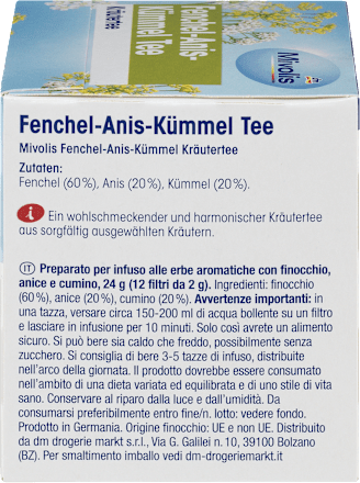 Čaj od komorača, anisa i kima, 12 vrećica Mivolis