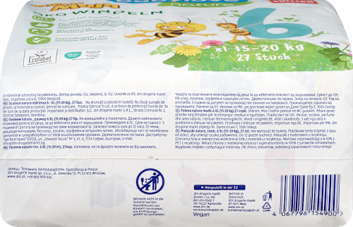 Еко пелени nature, размер 6 XXL (15-20 kg) babylove nature
