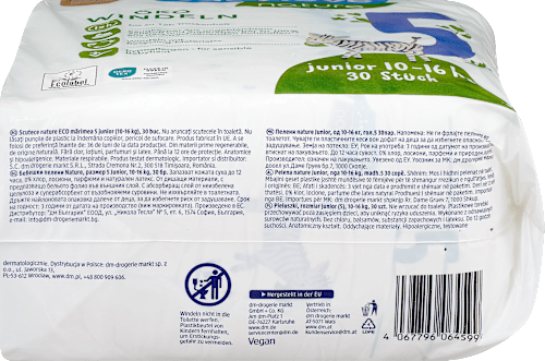 Pieluszki rozmiar 5, junior, 10-16 kg babylove nature