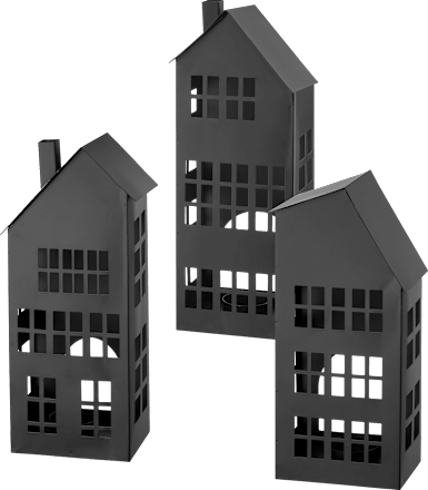 Metallwindlicht Haus, schwarz (25 cm) Dekorieren & Einrichten