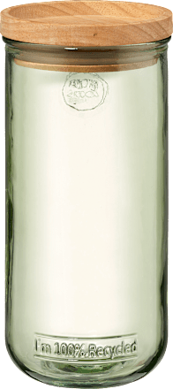 Vorratsdose aus Glas mit Holzdeckel, grün (19 cm) Dekorieren & Einrichten