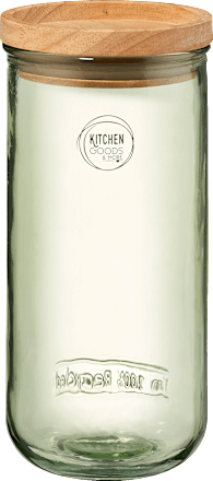 Vorratsdose aus Glas mit Holzdeckel, grün (19 cm) Dekorieren & Einrichten