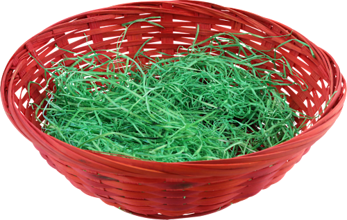 Osterkorb gefüllt mit Ostergras, rot, orange, gelb & grün Dekorieren & Einrichten